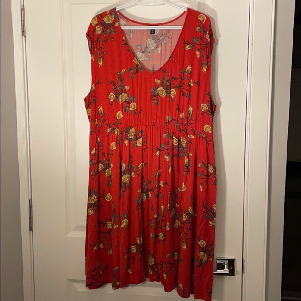 Burnt Orange Floral Dress